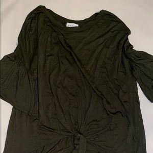 Army Green Fit and Flaire top